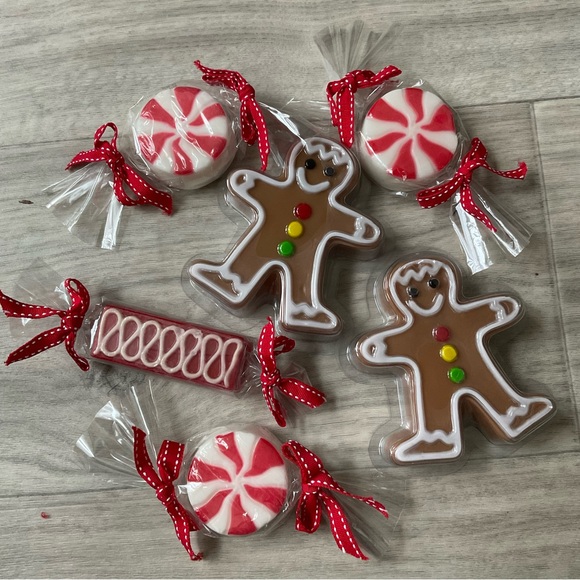 Pier 1 Lot of 6 scented Christmas Soap, gingerbread, peppermint, brownie scented - Picture 2 of 16